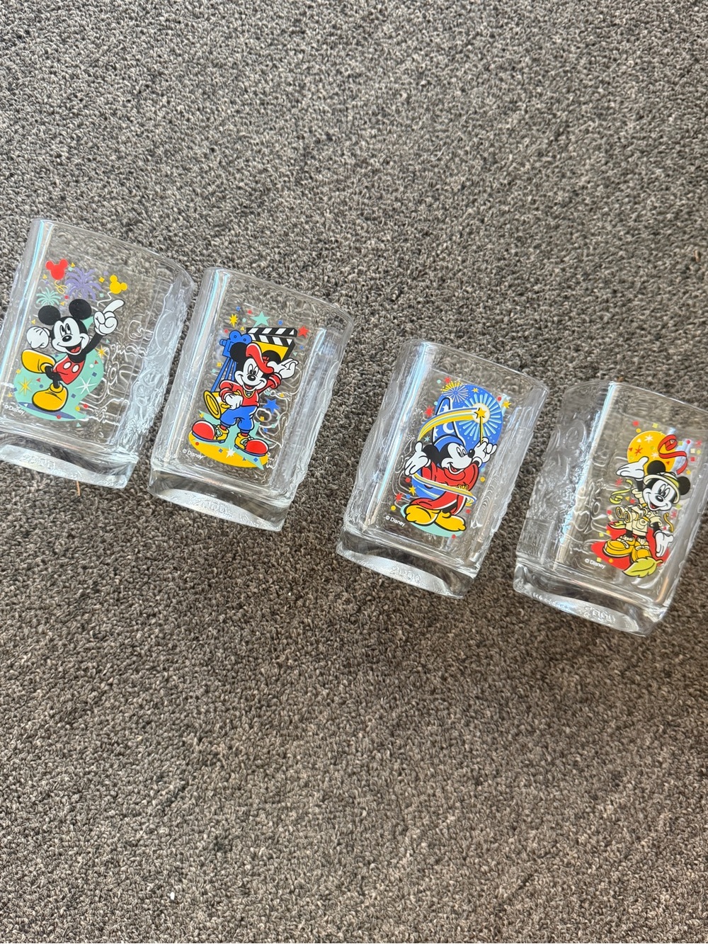 Mickey Mouse 2000 Glass Tumbler Set - Colorful Disney Character Art